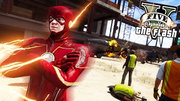 THE FLASH OUTRUN EXPLOSION! And Saves People (GTA 5 The Flash & Quicksilver Mod)