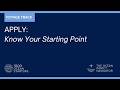 Module 3.1 - Apply - Know Your Starting Point