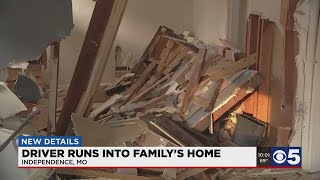 Car slams into Independence home, family forced to leave due to damage