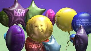 Проект День рождения 3D Balloon Pack 2887474 #89513906122_milan #деньрождения #milanvideolife