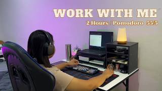 2 Hours Cozy Work With Me 🖥️ | 55/5 Pomodoro | Productive Session | Calm Piano 🎹🎶