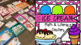Ice Cream Math & Literacy Centers Unit Preview