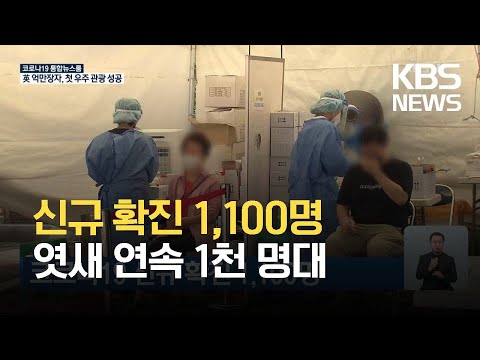 [12일 0시 기준] 코로나19 신규 확진 1,100명…엿새 연속 1천 명대 / KBS 2021.07.12.