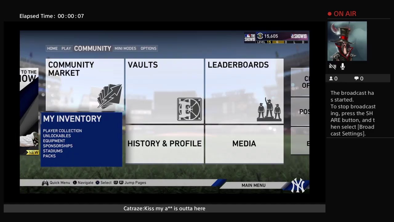jetlee19's Live PS4 MLB 19 The Show createdNYY Players Franchise vs Celeberties All Stars 2022 ALCS5