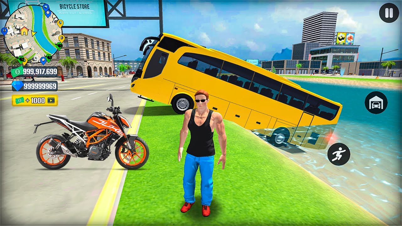 Transport Bus & Bike Driving in Open World Game - Android Gameplay