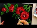 One Stroke Flower Painting | Acrylic Painting Tutorial