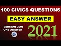 US Citizenship Test 2021- 100 Civics Questions with One Easy Answers