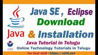 How to install Java SE , Eclipse on Windows 10 | java tutorial for Beginners in telugu Part 2