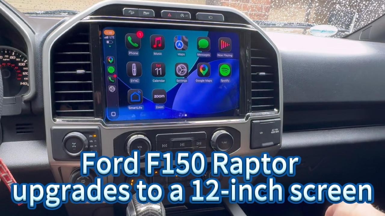 12 Inch Screen Rear Ford F150 Raptor upgrade 12-inch screen installation tutorial - YouTube