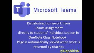 Distribute a OneNote page to all students in a Microsoft Team