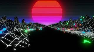 4K Free Stock Footage – Neon Sci-Fi Landscape with Vibrant Sun | Synthwave Cyberpunk B-Roll