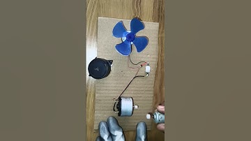 Generating electricity for fan and buzzer with dc motor #dcmotor #motor #diyprojects #tech #shorts