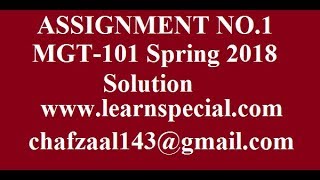 mgt101 assignment no 1 solution spring 2018