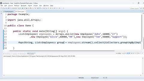 Group Employees By Department | Java 8 Stream API | Java 8 Stream Interview Questions