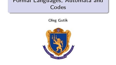 Formal Languages, Automata and Codes. Lecture 3