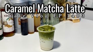 Cafe Vlog EP.1483 | Caramel Matcha Latte | Caramel green tea | Regular size screenshot 2