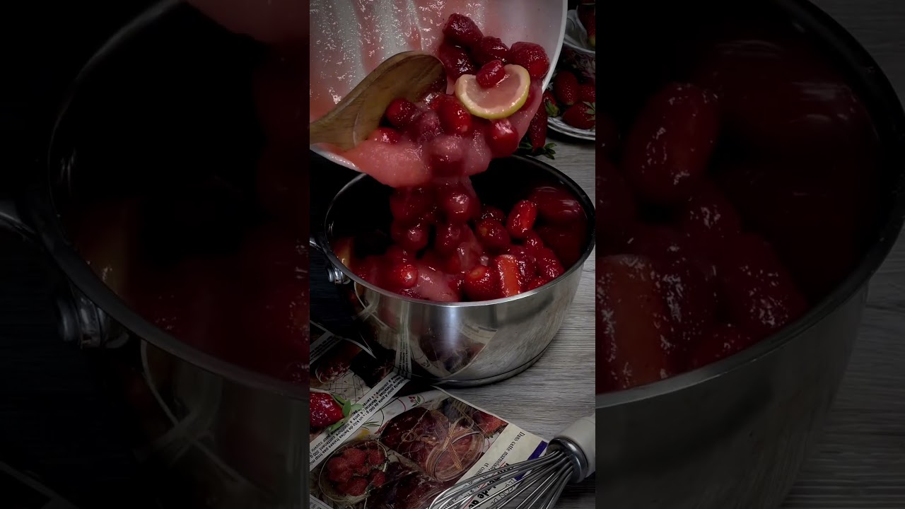 Strawberry Jam Recipe 🍓  Ingredients   •1 kg fresh strawberries  •750 g 4 cups granulated sugar  •2