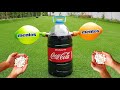 Experiment !! BALLOONS vs Coca Cola and Mentos