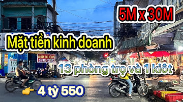 Bán nhà mặt tiền buôn bán TP. Thuận An (1038) | DT 5M x 30M có 13 phòng trọ và 1 kiôt