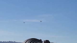 Military Helicopter Escort Past Daly City BART