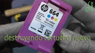 Destruyendo un cartucho HP 664 tricolor - YouTube