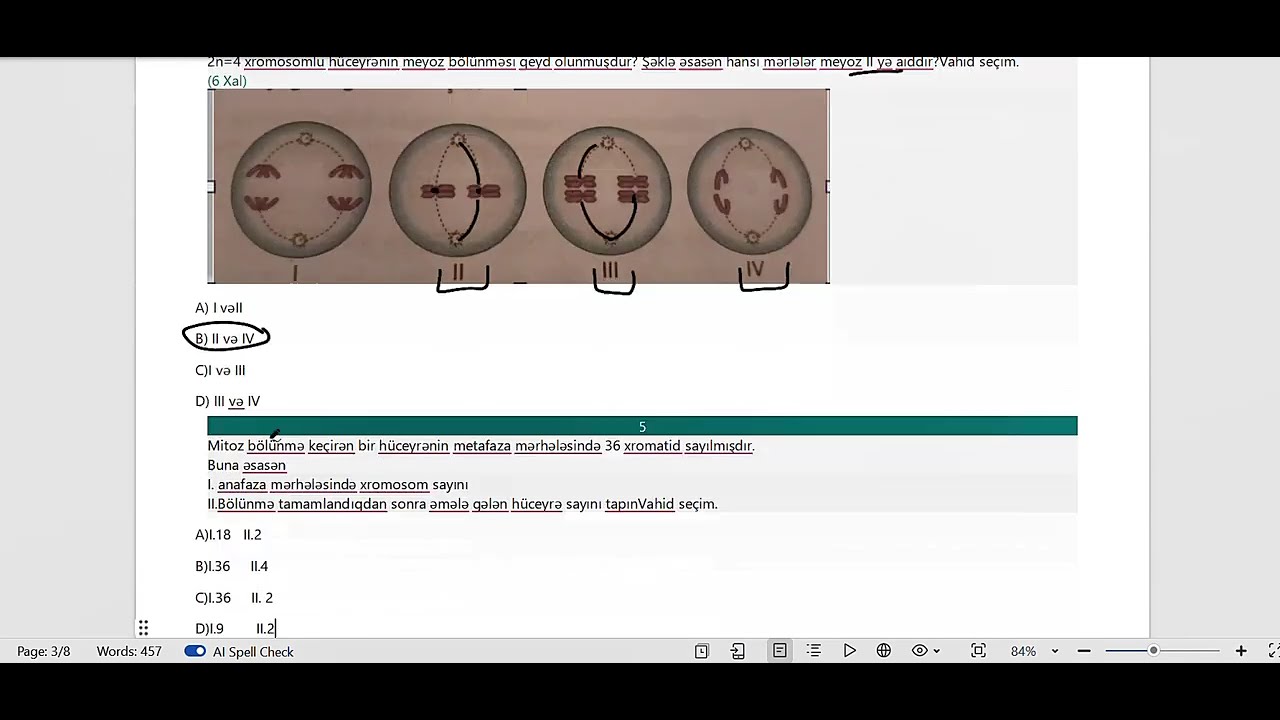 Mitoz meyoza aid şəkil sualları.Miq və abiturientlərə dəstək.0703329290