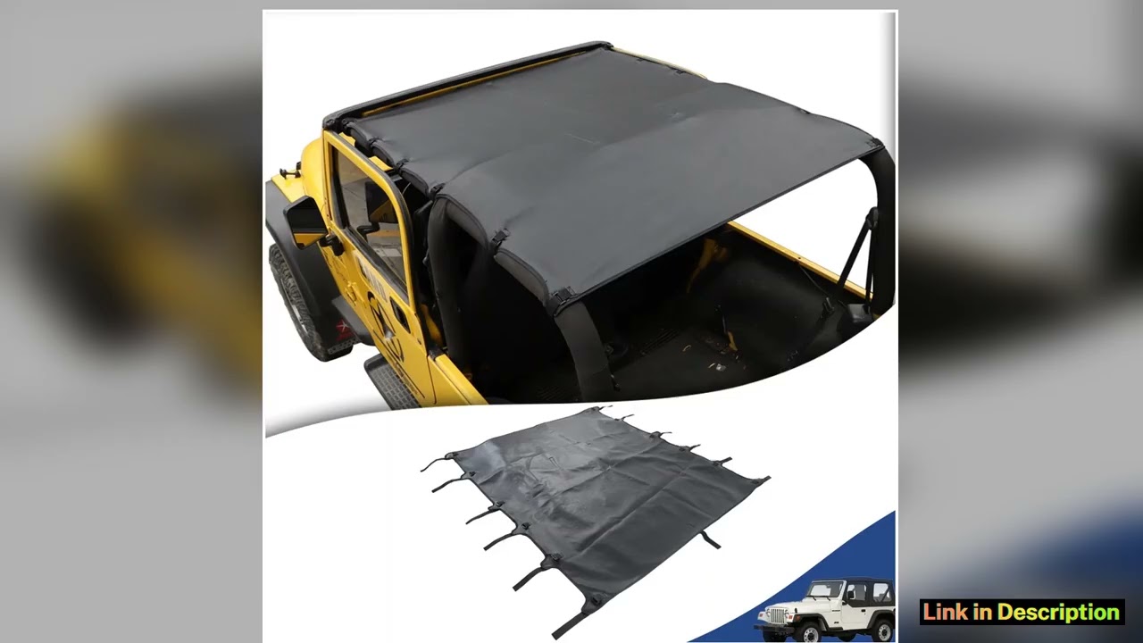 Leather Soft Roof Mesh Bikini Top Sunshade Cover UV Sun Insulated Net for Jeep Wrangler TJ 19972006