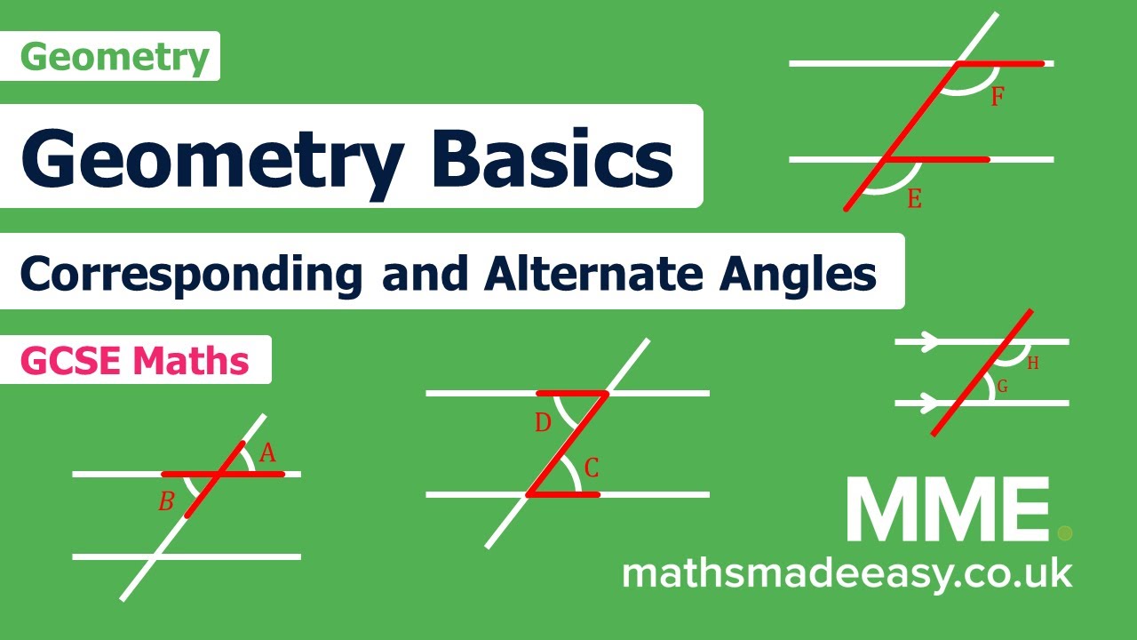 Geometry - Corresponding Angles and Alternate Angles - YouTube