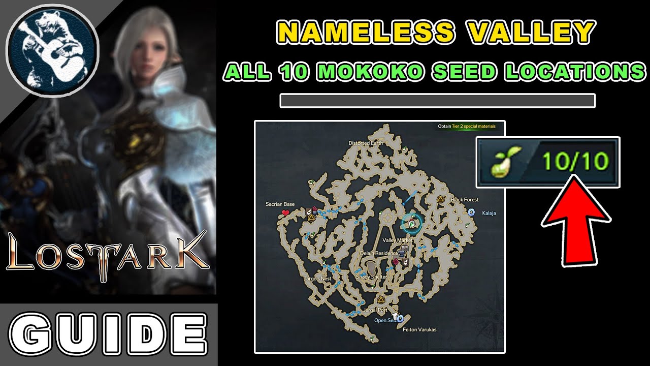 All 10 Nameless Valley Mokoko Seeds Location in Lost Ark Feiton Map