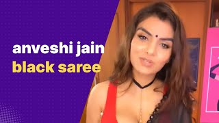 Anveshi Jain Black Saree Look Live Streaming Now