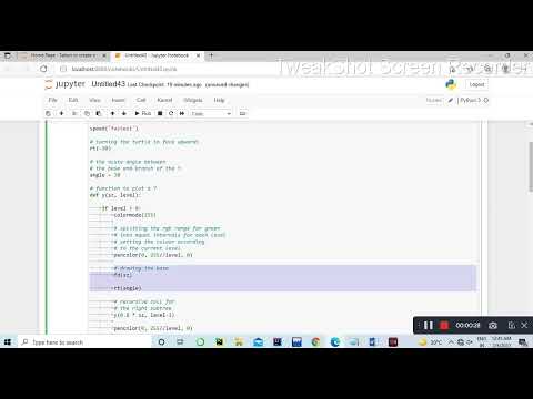 Y fractal tree drawing in Python || Python turtle graphics in Gujarati #pythoningujarati #python