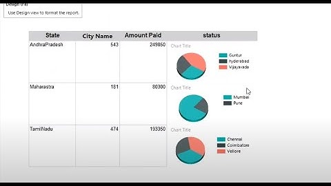 paginated report builder  pie chart inside table CHART