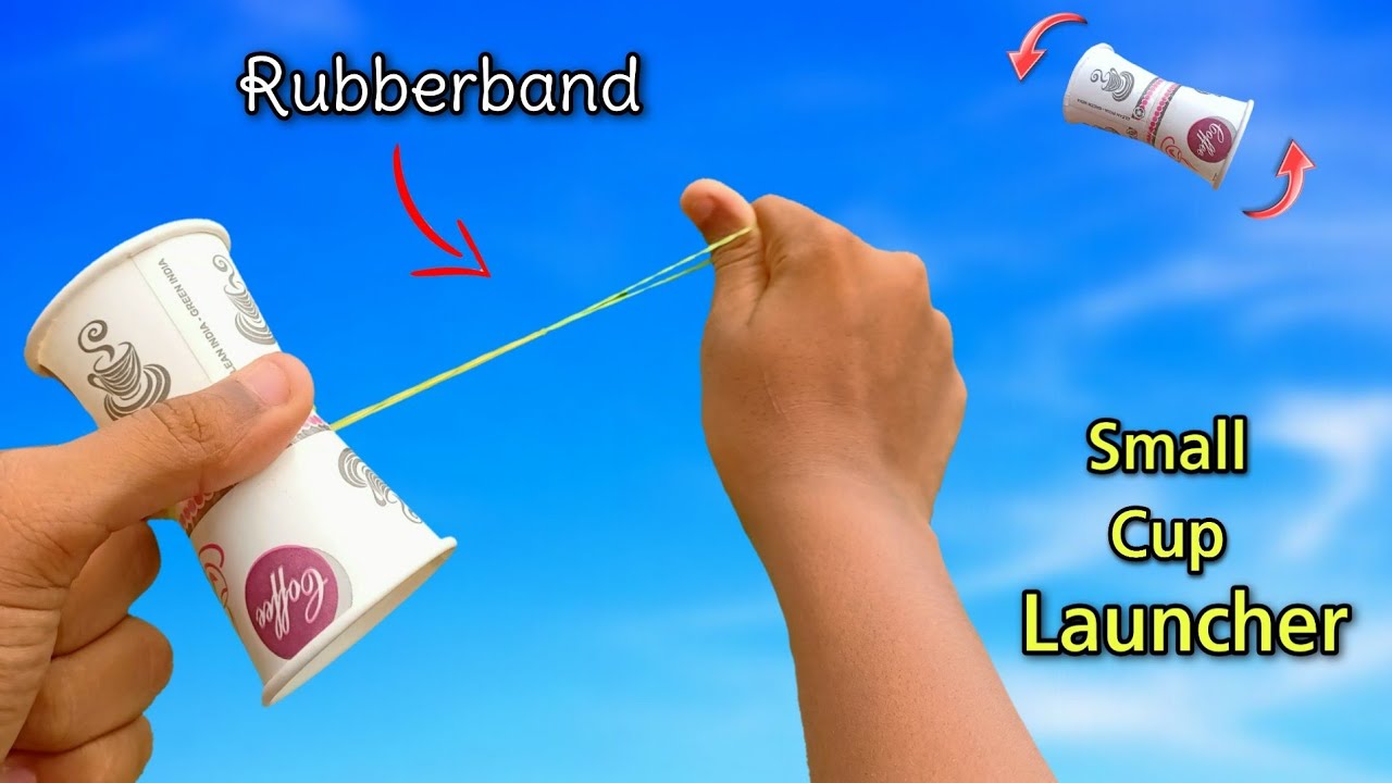 Small cup launcher, paper cup flying launcher, new helicopter toy ...