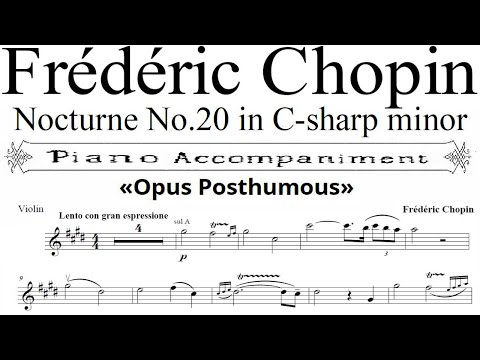 C♯ minör kemanda Chopin Nocturne 20, Opus Póstumo piyano eşliği (Nathan Milstein tarafından)