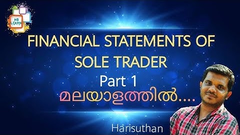 FINAL ACCOUNTS OF SOLE TRADER | PART 1