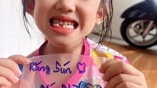 YUNA&MAMI VLOG// YUNA NHỔ RĂNG BẰNG CHỈ THÀNH CÔNG #shortsvideo #tooth #cute #viral