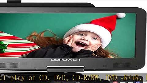 DBPOWER 12" Portable DVD Player with 5-Hour Rechargeable Battery, 10" Swivel Display Screen and SD/
