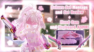 Sakura Set Montage and Set Review! + Hand Cam and Keyboard ASMR | MM2 Montage