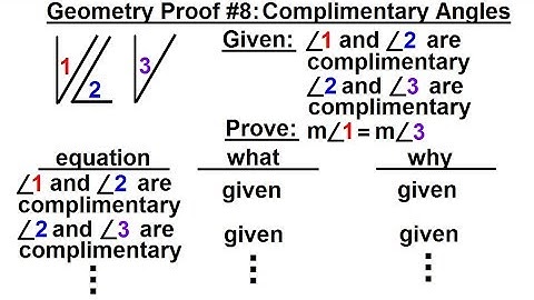 Geometry - Ch. 3: Proofs (17 of 17) Geometry Proof #9: Complimentary Angles