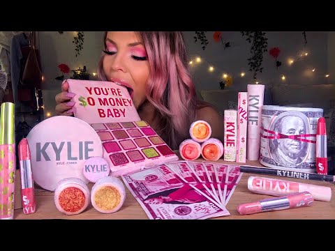 ASMR EDIBLE KYLIE JENNER 22ND BIRTHDAY COLLECTION, EDIBLE KYLIE MONEY, MAKEUP PALETTE MUKBANG 먹방