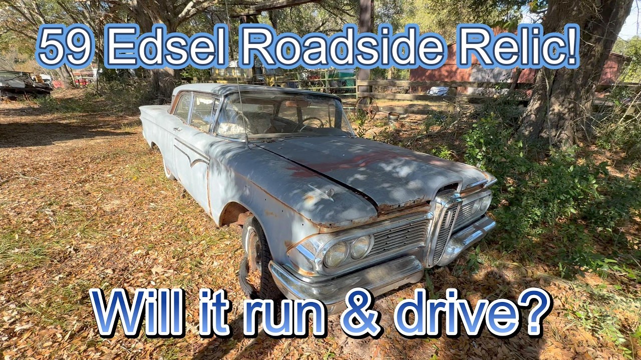 Придорожный раритет 1959 года выпуска — Edsel! Заведется ли он и поедет ли по дороге? Выхлопы, то...