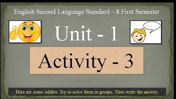 Std 8 English Sem 1 unit 1 Activity 3