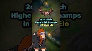26.11 Patch Highest Winrate Champions in Bronze Elo 🙌 #LeagueOfLegends #loltips #patchnotes