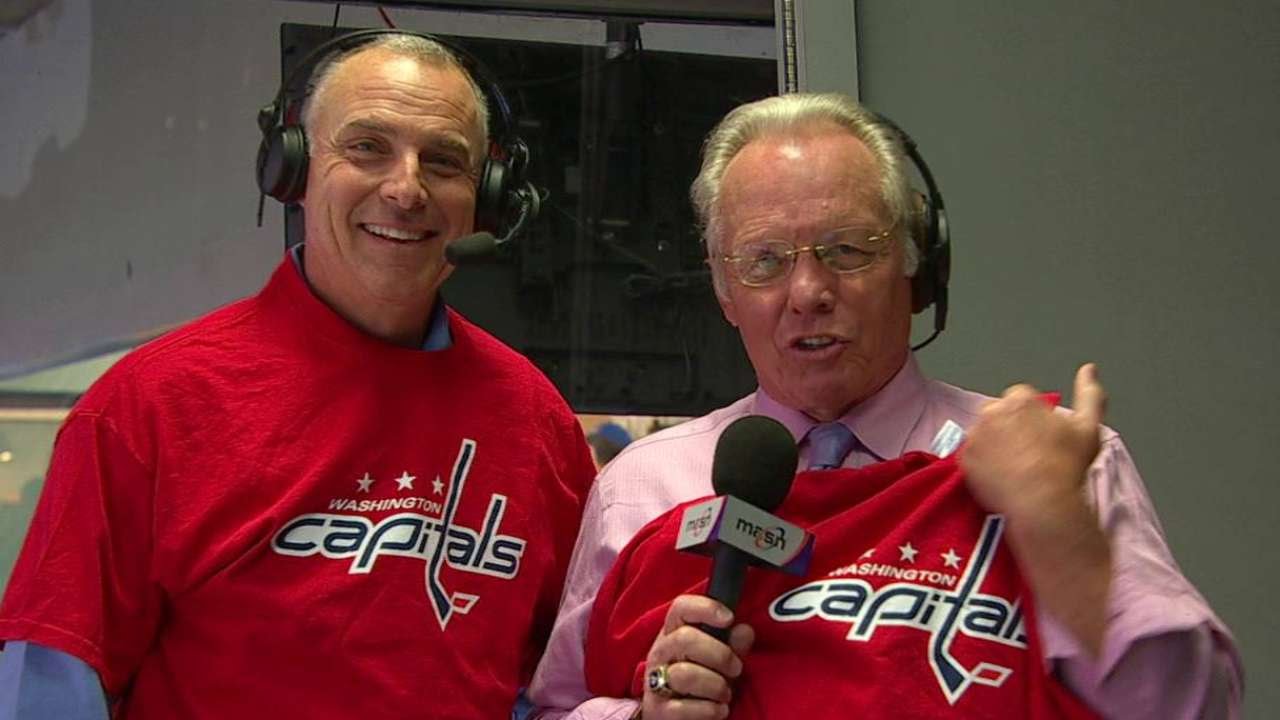 BAL@TOR: Orioles broadcast puts on Capitals shirts