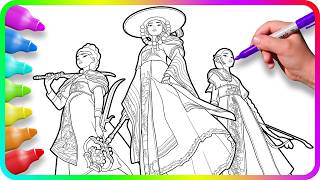 KPop Demon Hunters FanArt Coloring Pages - First Demon Hunters / Satisfying Coloring