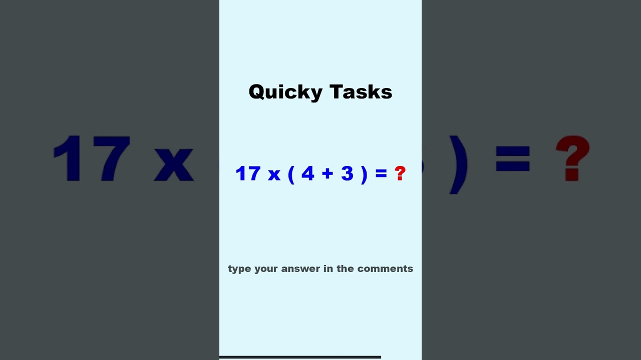 Quicky Task 6 - Math 2 - brain exercise - test, train, boost knowledge, memory, IQ