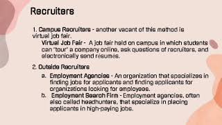 EMPLOYEE SELECTION: RECRUITING AND INTERVIEWING PART 1 BY:WAFA M. VICTOR