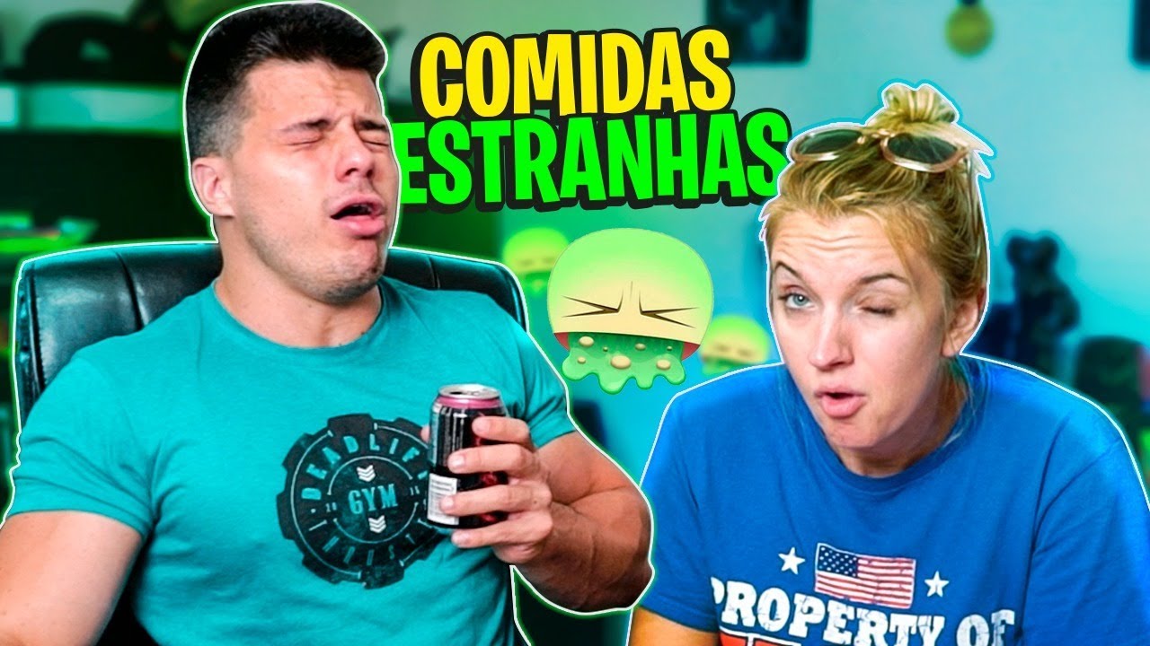 PROVANDO COMIDAS BIZARRAS COM MEU NAMORADO BRASILEIRO!🤢