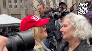 Protesters clash near Manhattan courthouse ahead of Trump arraignment | New York Post