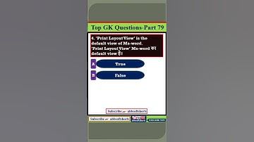 Part 79 | Ms Word Question Answers for Competitive Exams | Word Question #shorts #abbsoftstudy #word